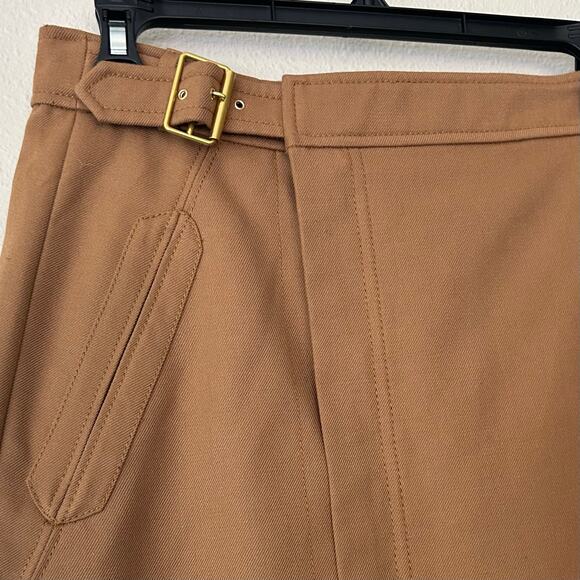 J.Crew wool blend A-Line  midi skirt pockets d ring belt fall prep academia XS - Picture 3 of 12